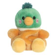 Puddles the Mallard Duck  Palm Pals 5" Plush Soft Toys by Aurora 0+