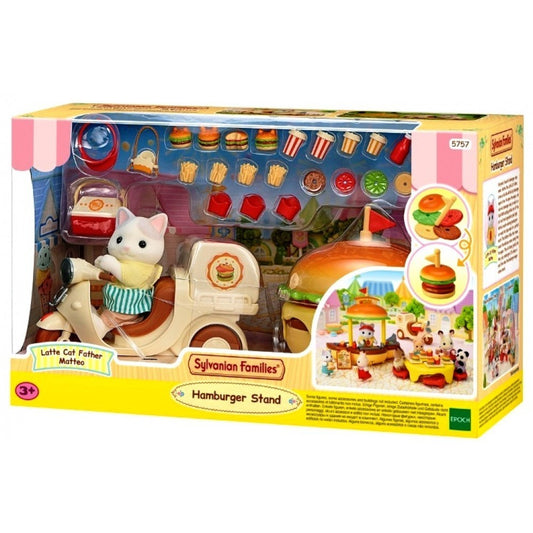 Sylvanian Families Hamburger Stand With Cat Figure 5757 3+