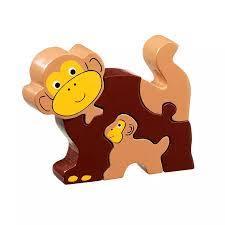 Wooden 4 Piece Monkey & Baby Jigsaw Puzzle by Lanka Kade SJ04