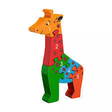 Wooden Giraffe 1-5 Number Jigsaw Puzzle NJ10 by Lanka Kade