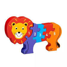 Wooden Lion 1 to 5 Jigsaw Puzzle by Lanka Kade 10m+