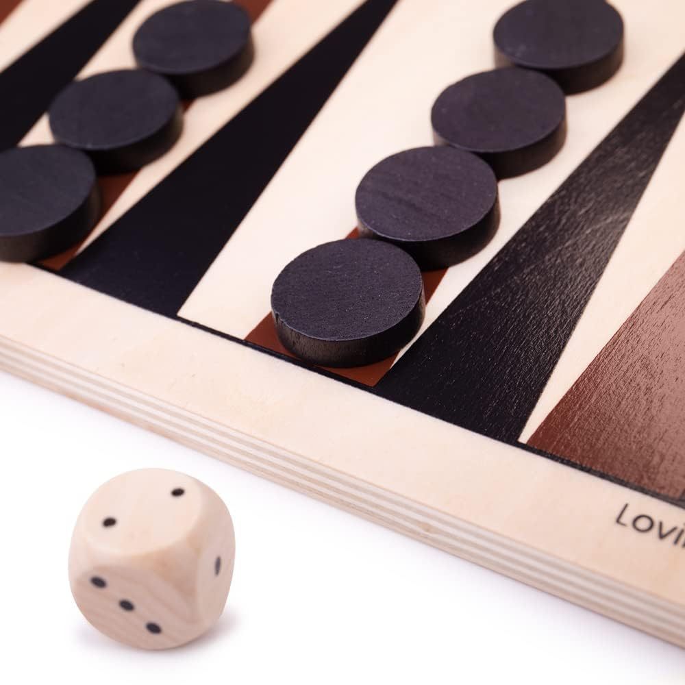 Wooden Backgammon Game by Big Jigs 3+