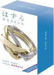 Huzzle Cast - Ring- Metal Puzzle - Level 4, Brain Teaser 8+