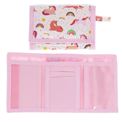 Children's Tri-fold wallet - Pink Unicorn