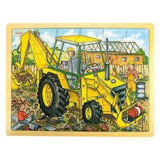 24 Piece Digger Tray Jigsaw Puzzle by Big Jigs Toys