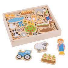 Wooden Farm Magnets by Big Jigs Toys BJ274 3+