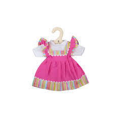 Pink Dress With Striped Trim for 28cm Doll BJD545 3+