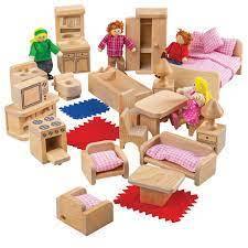 Wooden Doll Family and Furniture Complete Set by BigJig Toys