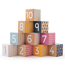 Wooden Number Building Blocks 32004 Set by Big Jigs Toys