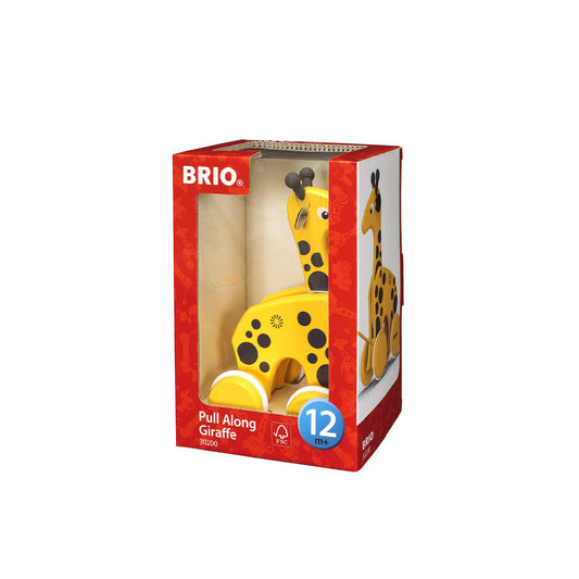 Brio Pull Along Giraffe Wooden Toy for 12 Months+ 30200