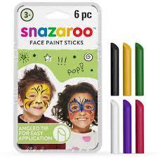 Snazaroo Unisex Face Painting Sticks Set of 6 Crayons 3+