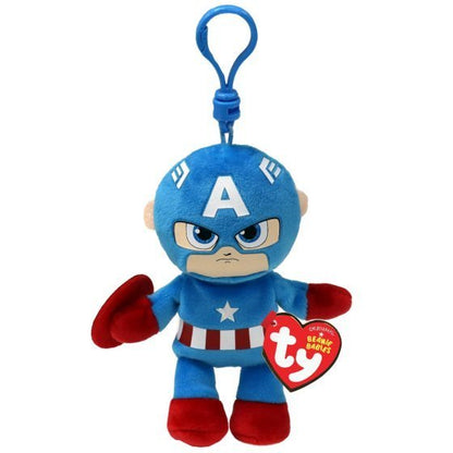 Captain America Ty Marvel Key Clip Soft, Plush