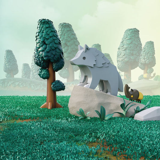 Wolf - Halftoys Diorama toy by Brainstorm 3+