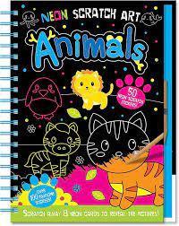 Neon Animals Scratch Art Book