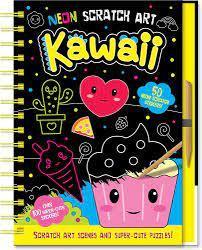 Neon Kawaii Scratch Art Book