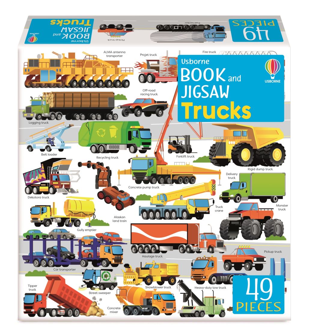 Trucks Book and Jigsaw puzzle by Usborne 3+