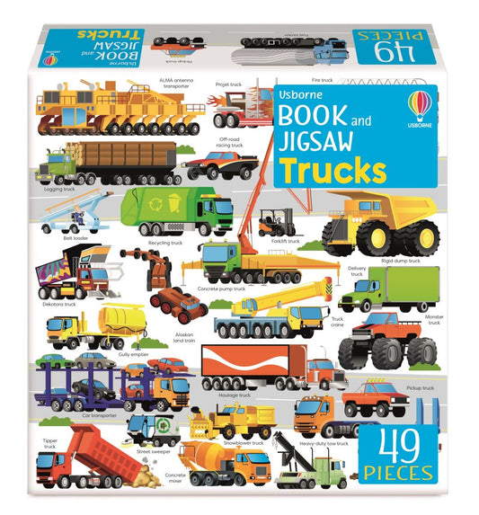 Trucks Book and Jigsaw puzzle by Usborne 3+