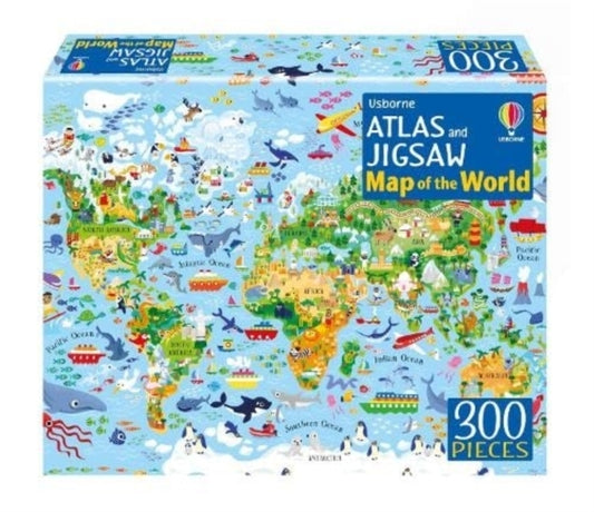 300 Piece Atlas Book and Jigsaw Puzzle Map of the World 9+