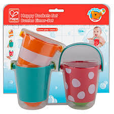 Happy Buckets Bath Cups Set 12m + Bath Toy by Hape E0205