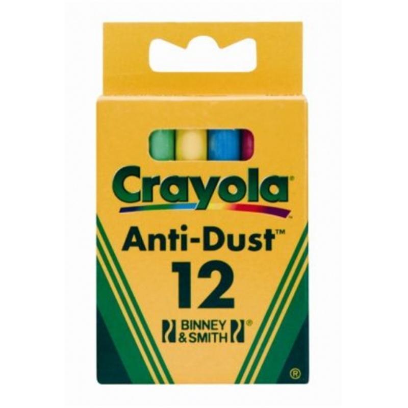 Crayola 12 Anti Dust Coloured Chalks
