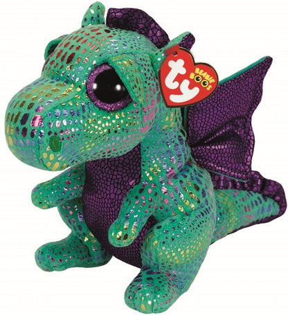 Cinder Green Dragon 24cm Ty Beanie Boo Buddy Soft Toy October 2