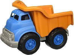 Orange/Blue Dump Truck with Race Car by Green Toys 12 Months +