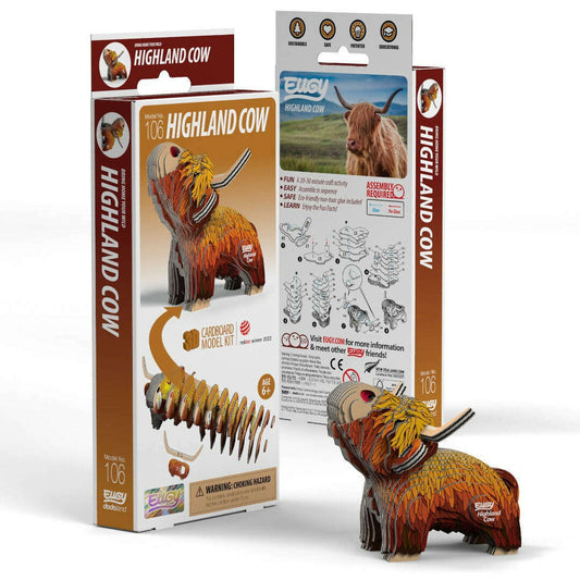 Eugy Highland Cow 3D Craft Kit Model No. 106 6 Years+ Toy