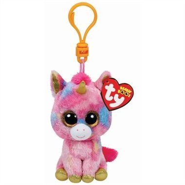 Fantasia the Unicorn Key Clip Ty Beanie Soft Toy DOB May 8