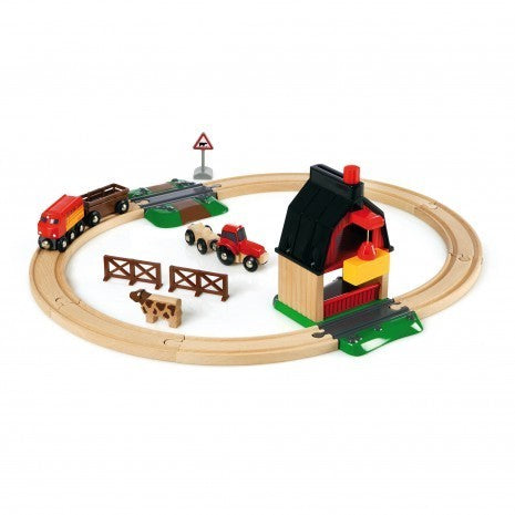 Brio Farm Railway Play Train Set Wooden 33719 3+