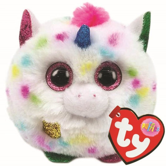 Harmonie Unicorn Puffies Balls 8cm Ty Beanie DOB September 5
