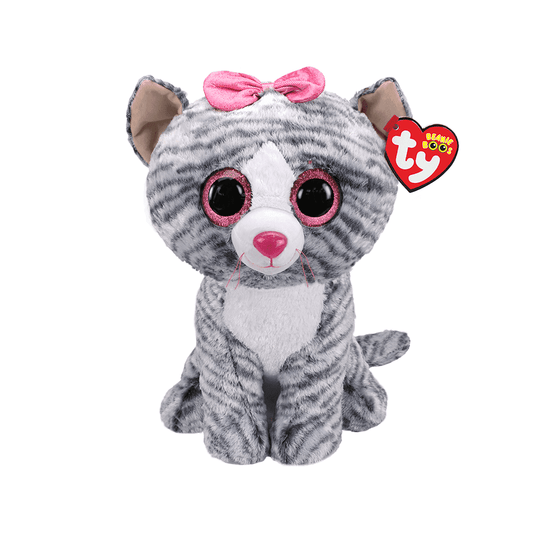 Kiki The Grey Cat 38cm Large TY Beanie Soft Toy DOB August 16