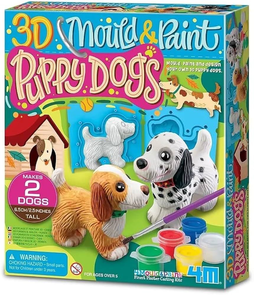 3D Mould And Paint Puppy Dogs Creative Craft Set by 4M 5+