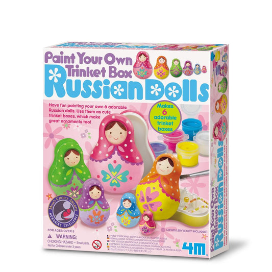 Paint Your Own Russian Doll Trinket Box Craft Set by 4M 5+
