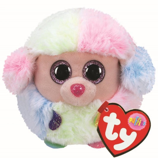 Rainbow the Poodle Puffies Balls 8cm Ty Beanie  DOB November 10