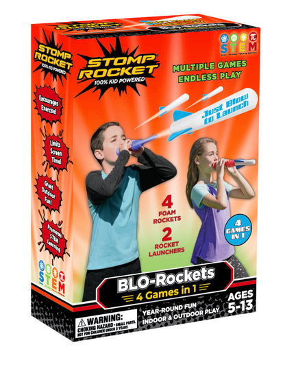 Blo-Rocket Air Powered Foam Stomp Rocket 4 in 1 Games Kit 5+