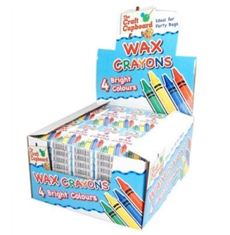 Boxed 1 Set of 4 Wax Crayons Ideal for Party Bags