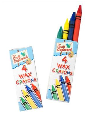 Boxed 1 Set of 4 Wax Crayons Ideal for Party Bags