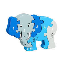Wooden Number 1 to 5 Elephant Jigsaw Puzzle by Lanka Kade