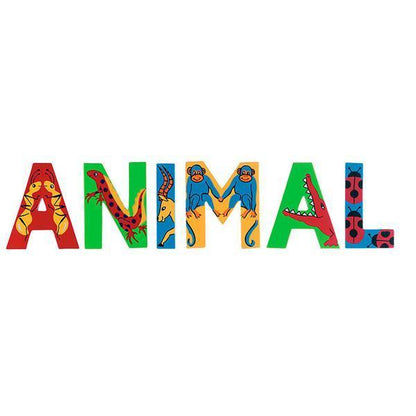 Wooden Jungle Animals Alphabet Capital Letters