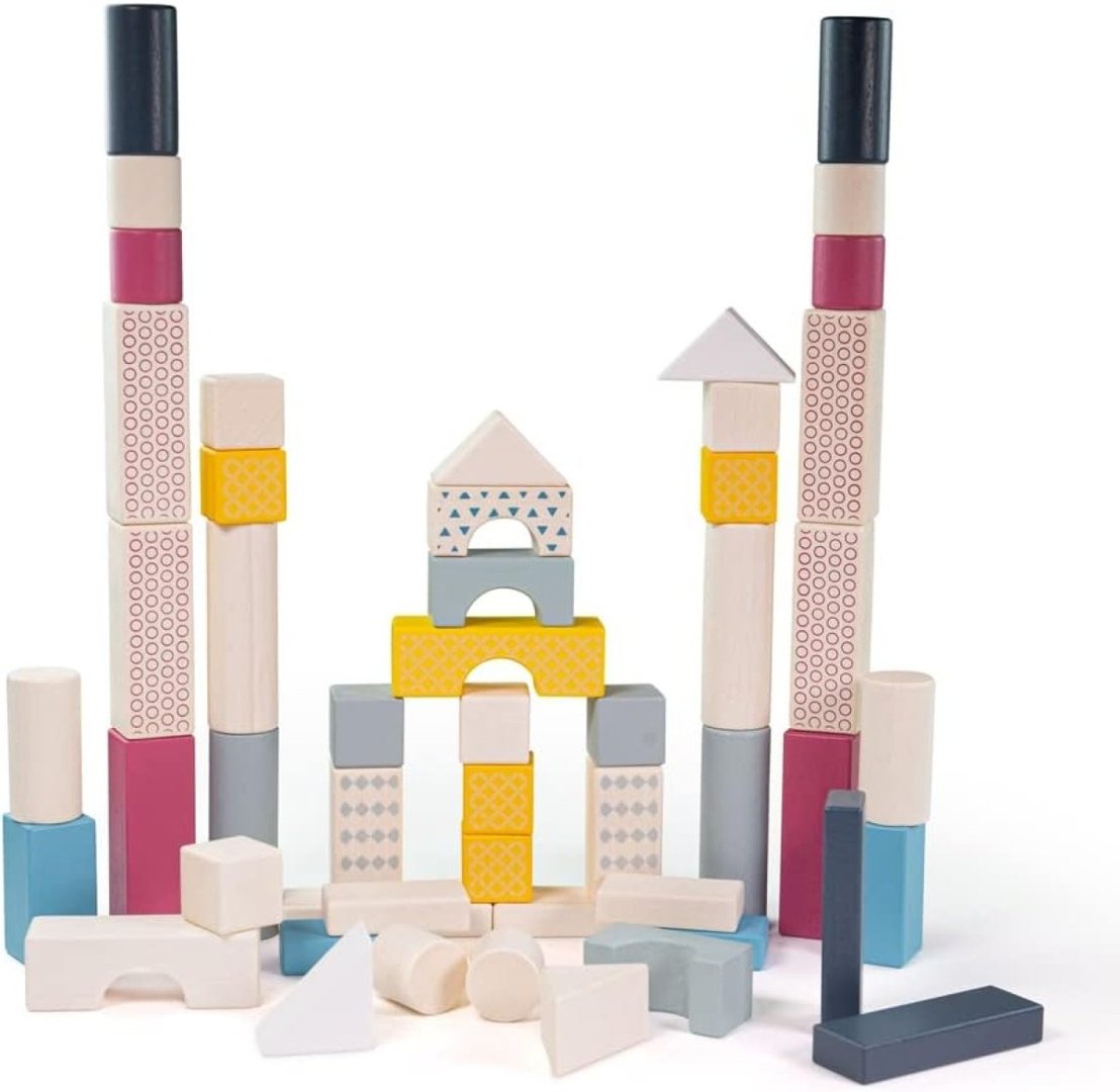 Bigjigs Drum of 50  Blocks FSC Certified 12 Months +