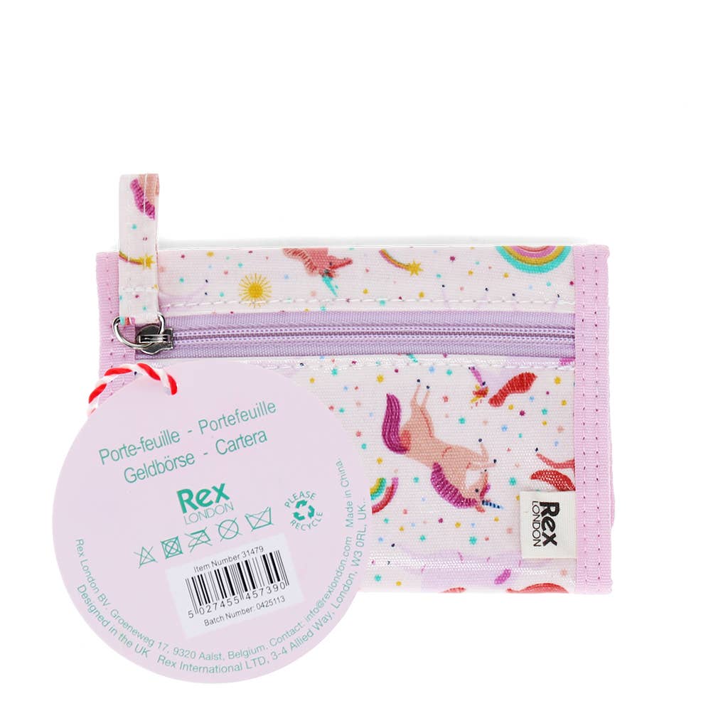 Children's Tri-fold wallet - Pink Unicorn