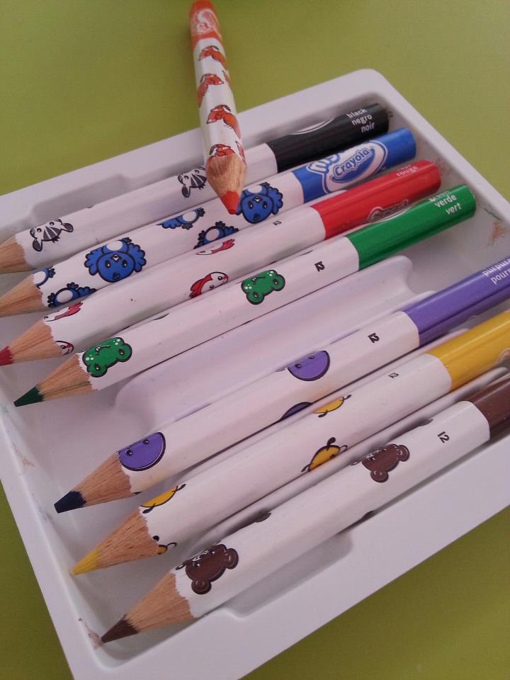 8 Crayola Jumbo First Toddler Decorated Pencils