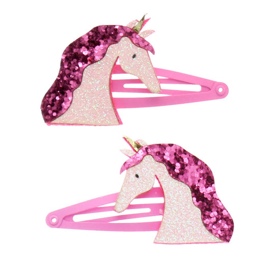 Glitter hair clips - Unicorn 3+
