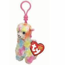 Lola The Llama Ty Beanie Key Clip DOB Soft Toy DOB July 21